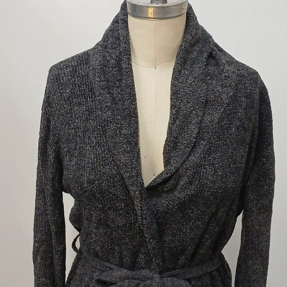 Barefoot Dream Cozy Chic Lite Grey Soft Bathrobe Unisex Size 2